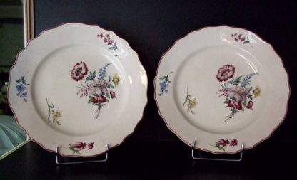 Paire d'assiettes polychromes en porcelaine de Tournai