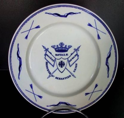 Assiette en porcelaine de Tournai Gilde Saint-Sébastien