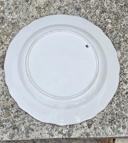 Assiette à dessert manganèse en porcelaine de Tournai 18ème (décor ronda). – Image 2